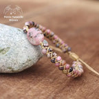 Bracelet wrap "Commencement" en Rhodonite | Bracelets | pierre naturelle bijoux