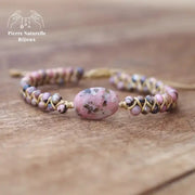 Bracelet wrap "Commencement" en Rhodonite | Bracelets | pierre naturelle bijoux