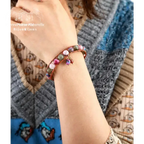 Bracelet wrap en Rhodonite, Labradorite et Jaspe impérial | Bracelets | pierre naturelle bijoux