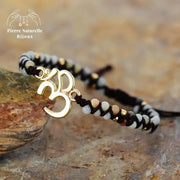 Bracelet wrap "Om" en Amazonite