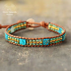 Bracelet wrap "Communication" en Turquoise | Bracelets | pierre naturelle bijoux