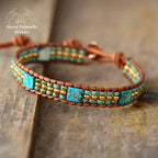 Bracelet wrap "Communication" en Turquoise | Bracelets | pierre naturelle bijoux