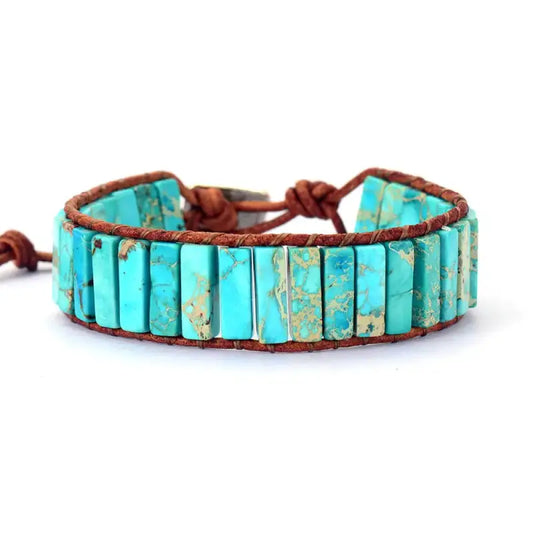 Bracelet wrap "Discernement" en Turquoise | Bracelets | pierre naturelle bijoux