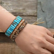 Bracelet wrap "Discernement" en Turquoise | Bracelets | pierre naturelle bijoux