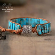 Bracelet wrap "Discernement" en Turquoise | Bracelets | pierre naturelle bijoux