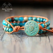 Bracelet wrap "Elan" en Turquoise | Bracelets | pierre naturelle bijoux