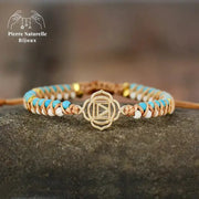 Bracelet wrap "Chakra racine" en Turquoise et Howlite | Bracelets | pierre naturelle bijoux