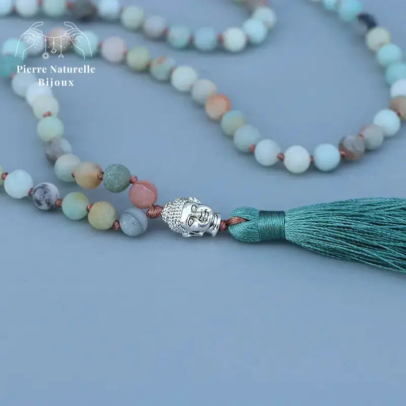 Collier 108 perles en Amazonite | Colliers | pierre naturelle bijoux