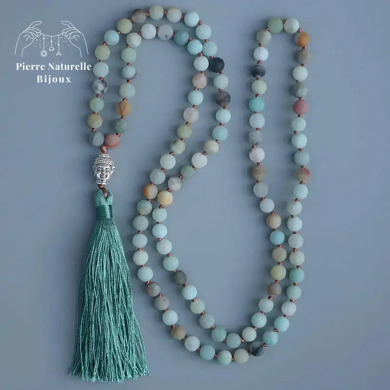 Collier 108 perles en Amazonite