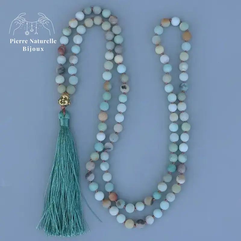 Collier 108 perles en Amazonite