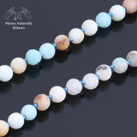 Collier 108 perles "Vishuddha" en Amazonite | Colliers | pierre naturelle bijoux