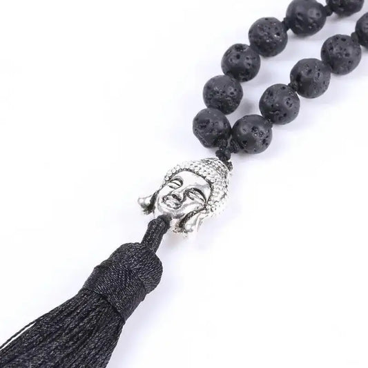 Collier 108 perles en Pierre de lave | Colliers | pierre naturelle bijoux