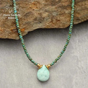 Collier en Amazonite et Perles de rocaille | Colliers | pierre naturelle bijoux