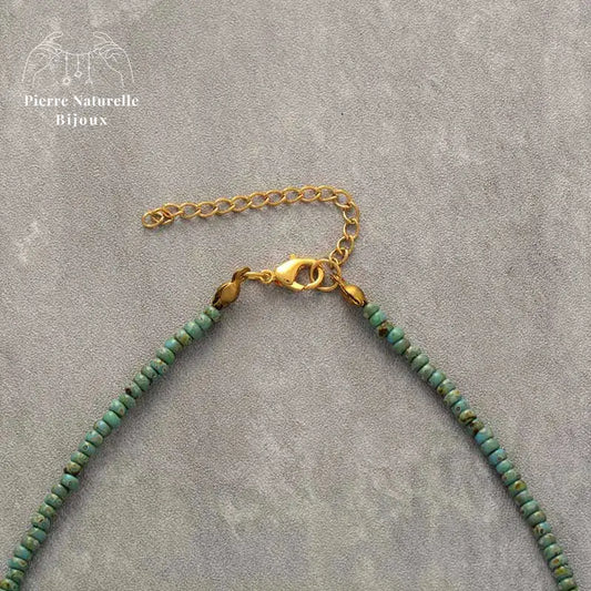 Collier en Amazonite et Perles de rocaille | Colliers | pierre naturelle bijoux
