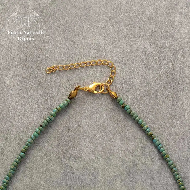 Collier en Amazonite et Perles de rocaille | Colliers | pierre naturelle bijoux