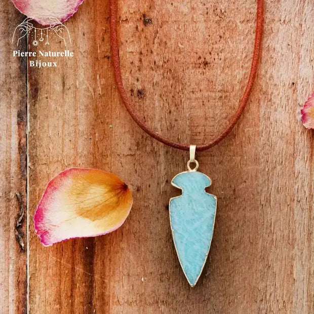 Collier "Flèche" en Amazonite | Colliers | pierre naturelle bijoux