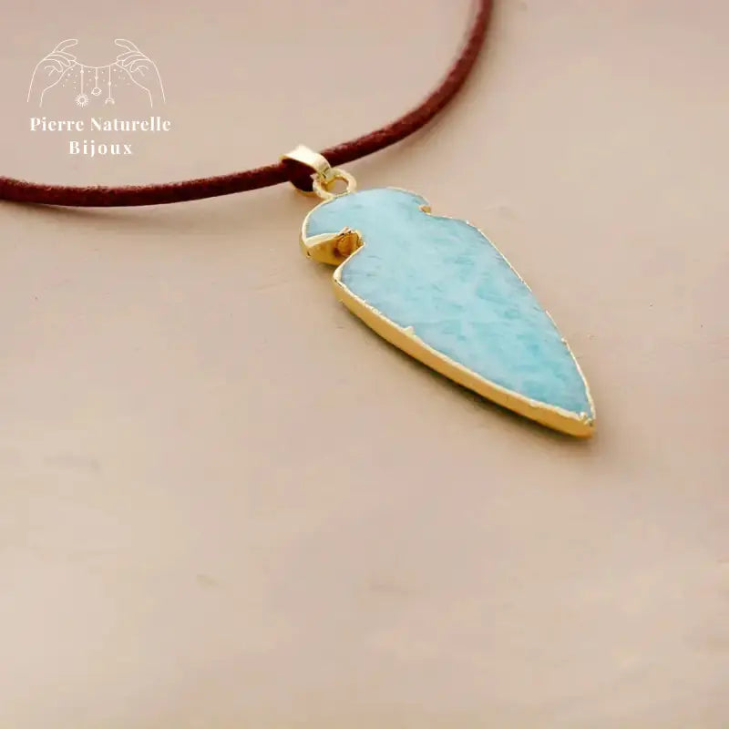 Collier "Flèche" en Amazonite | Colliers | pierre naturelle bijoux