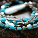 Collier "Union" en Amazonite, Labradorite et Agate | Colliers | pierre naturelle bijoux