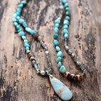 Collier "Union" en Amazonite, Labradorite et Agate | Colliers | pierre naturelle bijoux