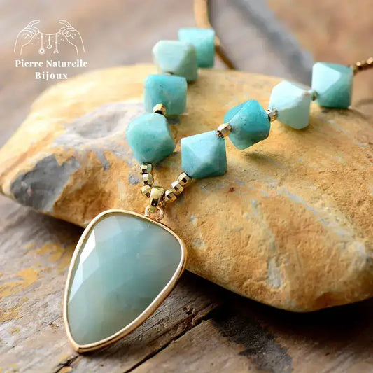 Collier "Réconfort" en Amazonite | Colliers | pierre naturelle bijoux