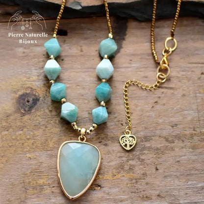 Collier "Réconfort" en Amazonite | Colliers | pierre naturelle bijoux