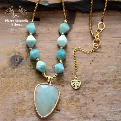 Collier "Réconfort" en Amazonite | Colliers | pierre naturelle bijoux
