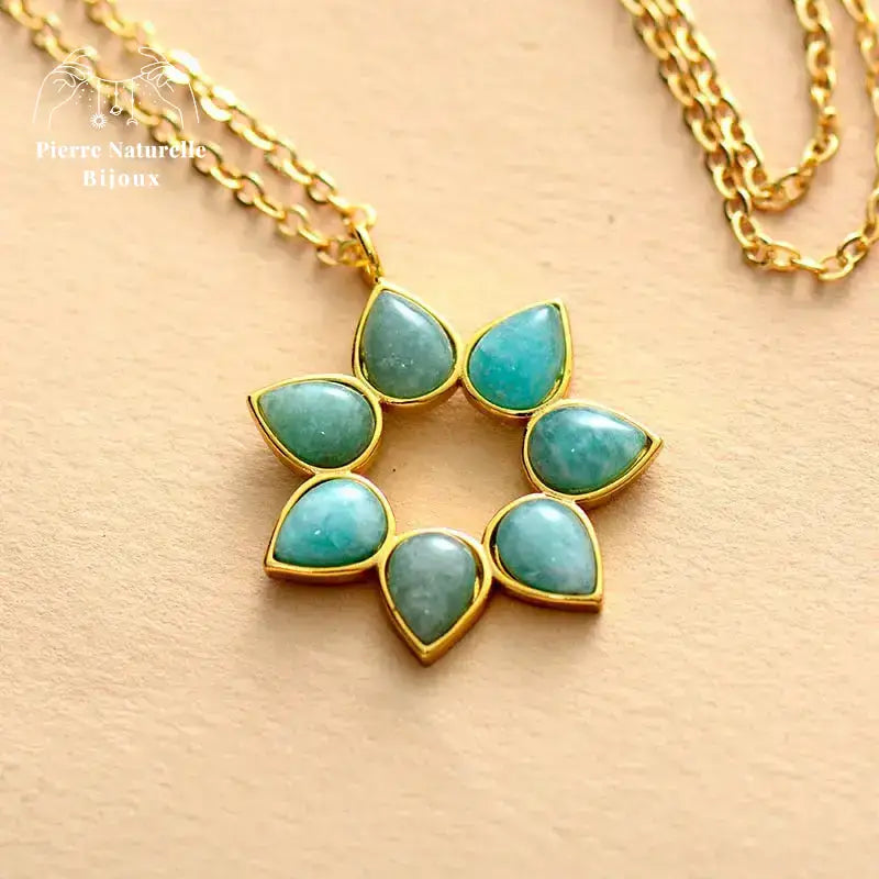 Collier "Fleur" en  Amazonite