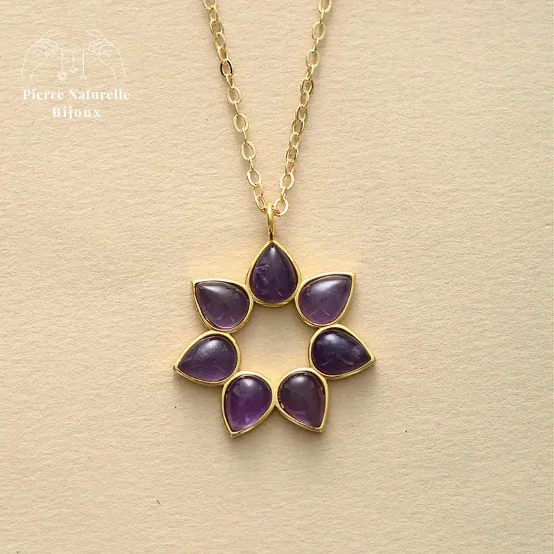 Collier "Fleur" en Améthyste