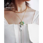 Collier "Fleur" en Améthyste / Amazonite | Colliers | pierre naturelle bijoux