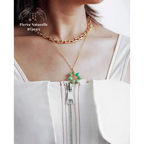 Collier "Fleur" en Améthyste / Amazonite | Colliers | pierre naturelle bijoux