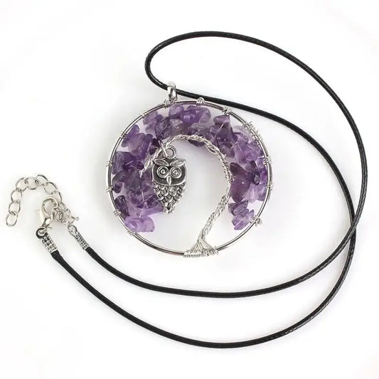 Collier "Arbre de vie" en Améthyste | Colliers | pierre naturelle bijoux