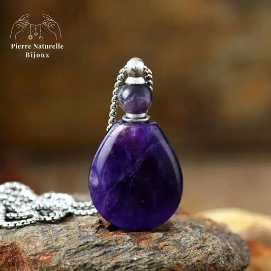 Collier diffuseur de parfum en Améthyste