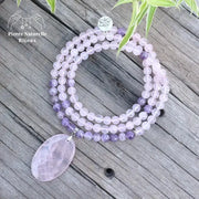 Collier "Amour" en Améthyste et Quartz rose | Colliers | pierre naturelle bijoux