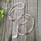 Collier "Gaieté" en Améthyste, Labradorite, Quartz rose et Pierre de soleil | Colliers | pierre naturelle bijoux