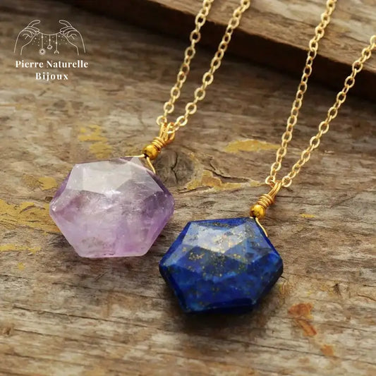 Collier en Améthyste / Lapis-lazuli | Colliers | pierre naturelle bijoux
