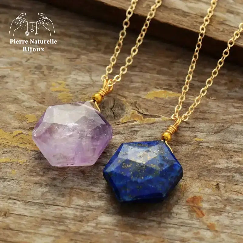 Collier en Améthyste / Lapis-lazuli | Colliers | pierre naturelle bijoux