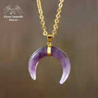 Collier "Lune" en Améthyste / Quartz rose | Colliers | pierre naturelle bijoux
