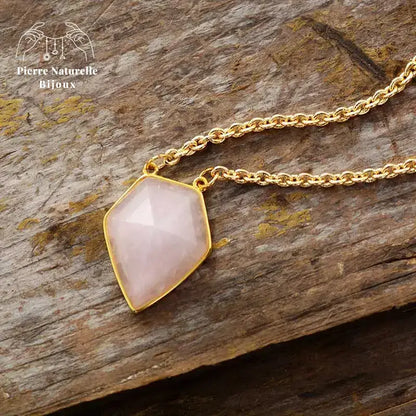 Collier "Maturité" en  Quartz rose