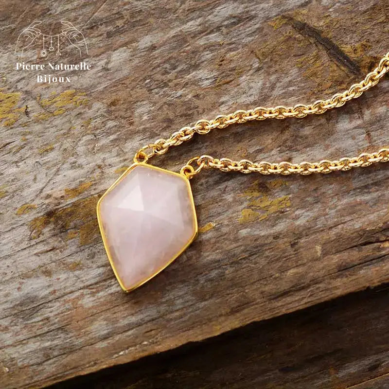 Collier "Maturité" en  Quartz rose