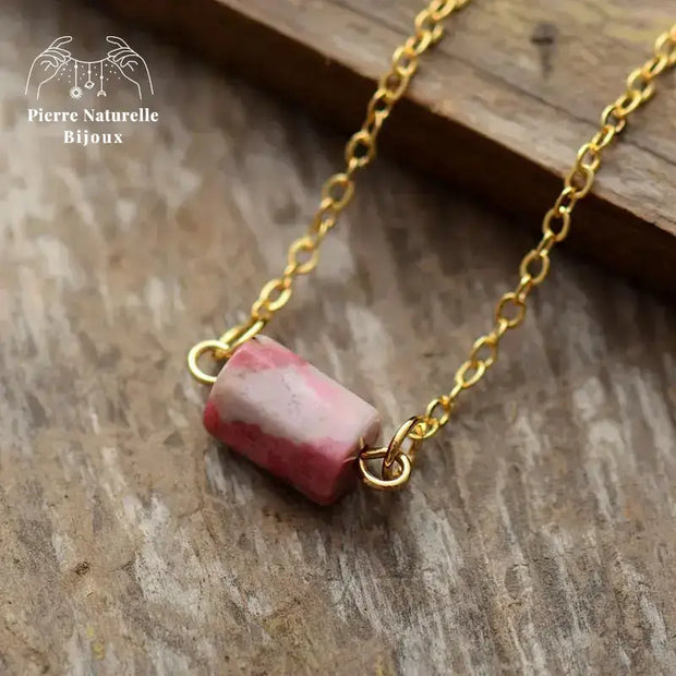 Collier en Rhodonite 