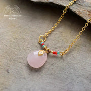 Collier "Calliope" en Quartz rose