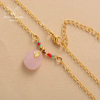 Collier "Calliope" en Apatite / Quartz rose | Colliers | pierre naturelle bijoux