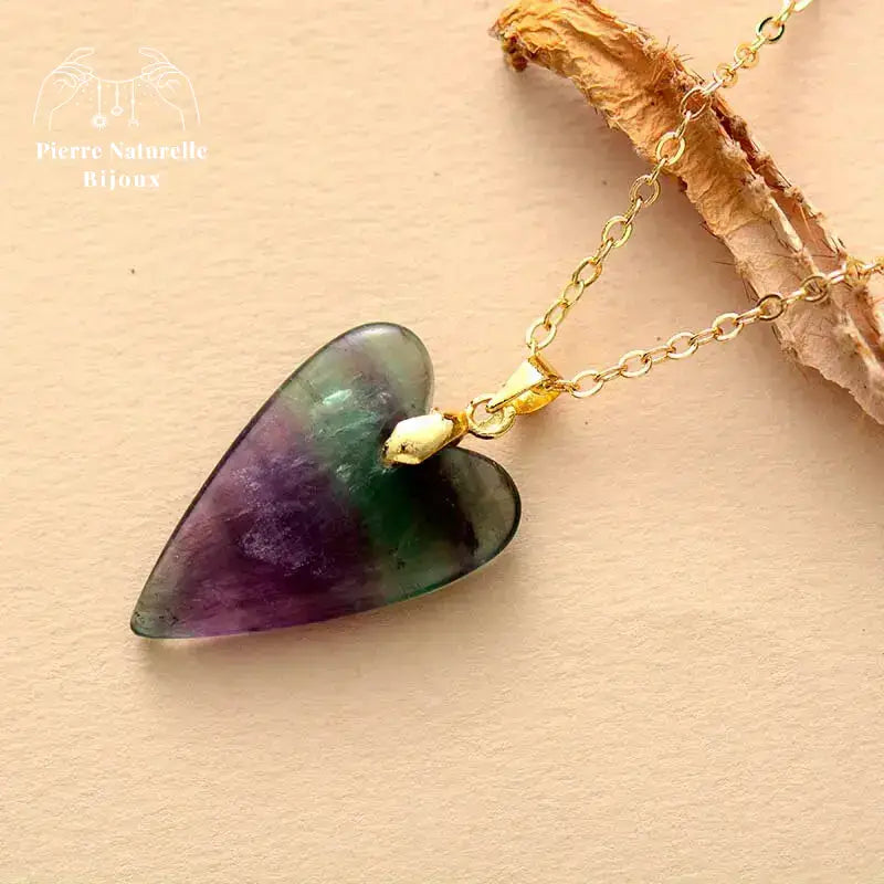 Collier "Cœur" en Fluorite