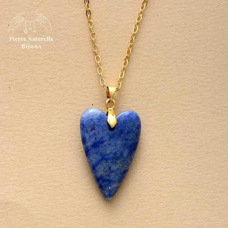 Collier "Cœur" en Aventurine bleue