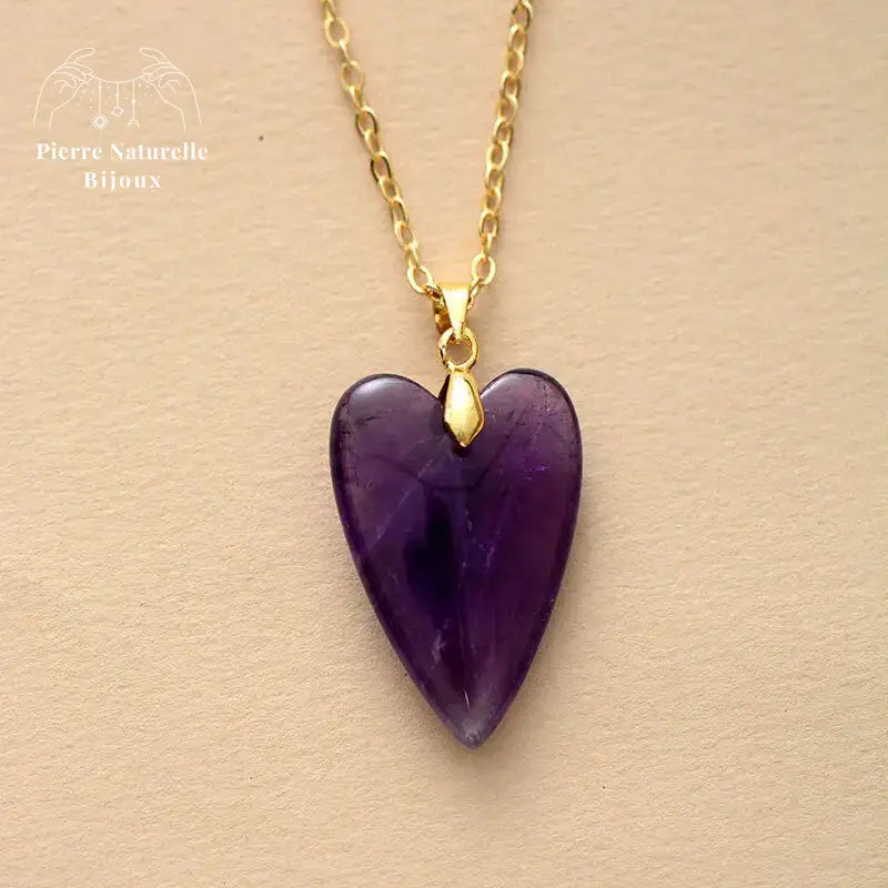 Collier "Cœur" en Améthyste