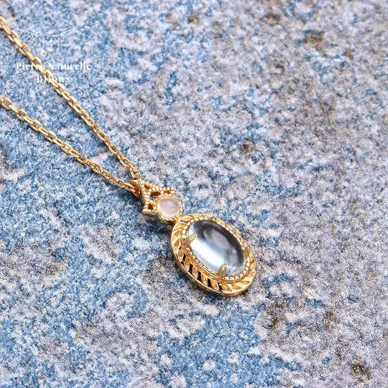 Collier en Calcédoine bleue et Topaze | Colliers | pierre naturelle bijoux