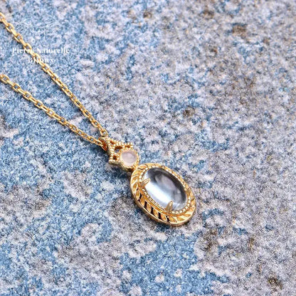 Collier en Calcédoine bleue et Topaze | Colliers | pierre naturelle bijoux