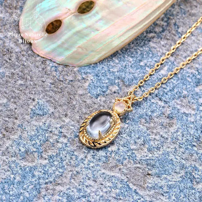 Collier en Calcédoine bleue et Topaze | Colliers | pierre naturelle bijoux