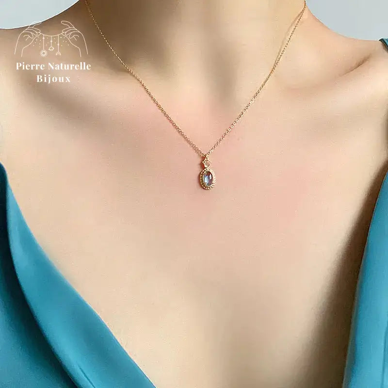 Collier en Calcédoine bleue et Topaze | Colliers | pierre naturelle bijoux