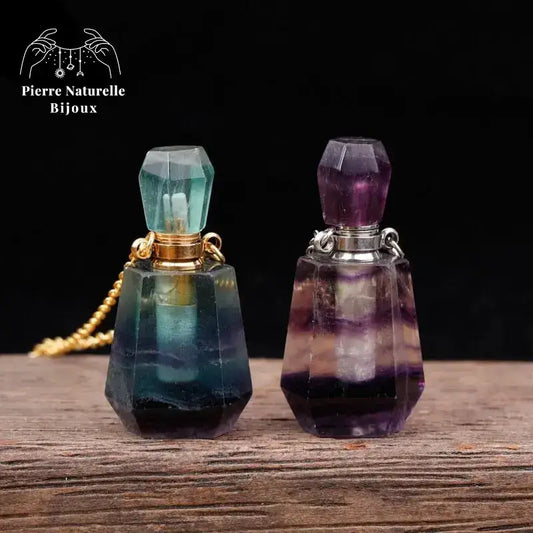 Collier diffuseur de parfum en Fluorite | Colliers | pierre naturelle bijoux